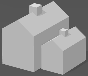 Tekel evler tekel ev büyük küçük 3d print model - Mito3D