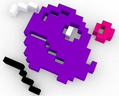 monsta v2 bolha bobble arte pixel arcadegame nesgame cara prumo 3d print model - Mito3D