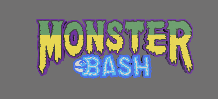 monster bash luminous logo Art lamp nightlight logo pinball leds monster bash  3d print model - Mito3D
