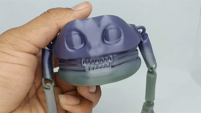 Monster Burger artikuliert drucken Ort Spiel flexi flexy flexibel Unterstützung niedlich Spielzeug Kunst 3d print model - Mito3D