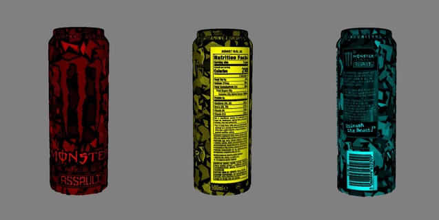monster energy assault lithophane lamp night light lithophany leds bottle drink gift 3d print model - Mito3D