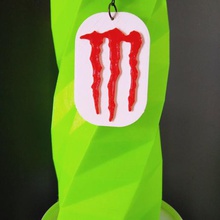 monster energy earring pendant keychain fashion keys door ear loop 3d print model - Mito3D