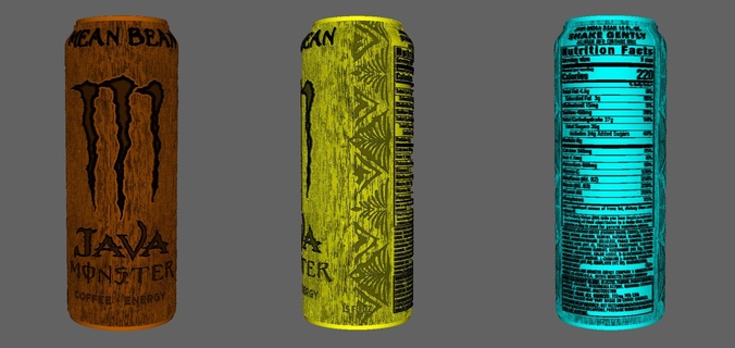 monster energy java mean bean lithophane lamp night light lithophany leds bottle drink gift 3d print model - Mito3D