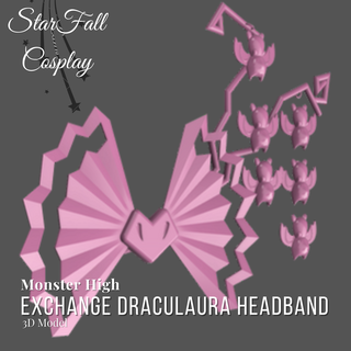 monster exchange draculaura headband cosplay high 3d print model - Mito3D