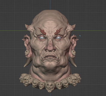 monster face Art head 3d print model - Mito3D