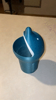 monstro lixo desperdício papel Lixo reciclando escritório banheiro recipiente balanço tampa topo 3d print model - Mito3D