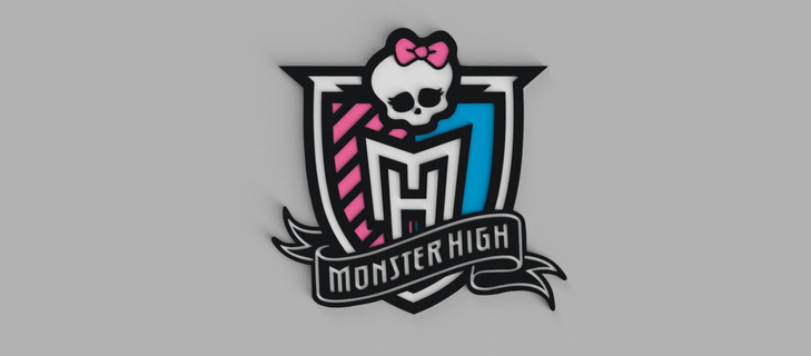 monster high logo picture wall 3d print model - Mito3D