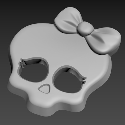 monstre haute crâne bouton 3 impression imprimante poupée 3d print model - Mito3D