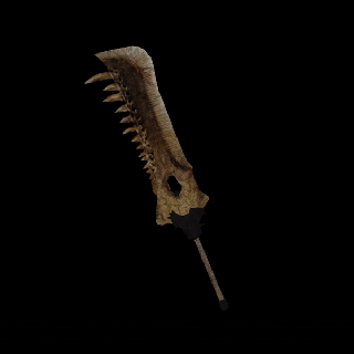 monstro caçador vida Tamanho cosplay mandíbula osso espada larga suporte réplica 3d print model - Mito3D