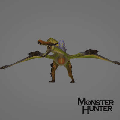 monstro caçador qurupeco mundo subir modelo demonios zinogre odogaron rathalos rathian capcom 3d brinquedo cosplay pobre 3d print model - Mito3D