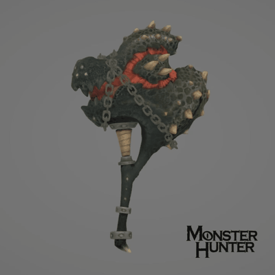 mostro cacciatore mondo deviljho martello gioco aumento modello diavoli zinogre odogaron rathalos rathian capcom 3d giocattolo cosplay lowpoly 3d print model - Mito3D