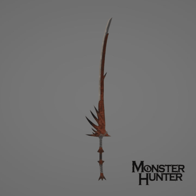 mostro cacciatore mondo rathalos spada gioco aumento modello diavoli zinogre odogaron rathian capcom 3d giocattolo cosplay lowpoly 3d print model - Mito3D