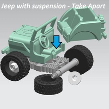 monster jeep willy démonter jouet jeu la suspension les tout-petits l'écrou vis voiture 3d print model - Mito3D