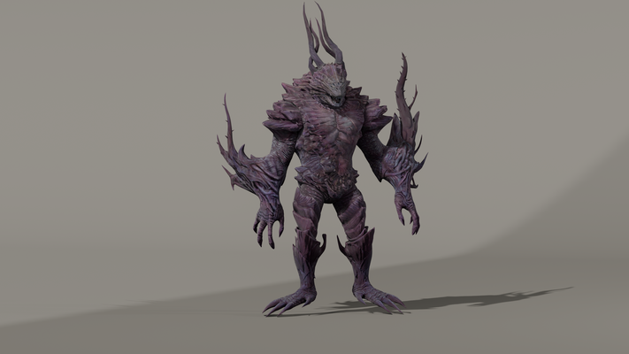 monster predator rigged - stl file included art creature 3d print model - Mito3D