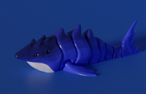 Monster Hai Spiel flexibel Spielzeug Zahl 3d print model - Mito3D