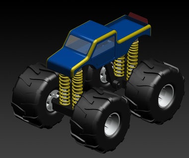 monstre camion actif suspension moteur voiture piston jouet ingénierie Jeu course sport automobile courses vieux petite amusement roue courir remise 3d print model - Mito3D