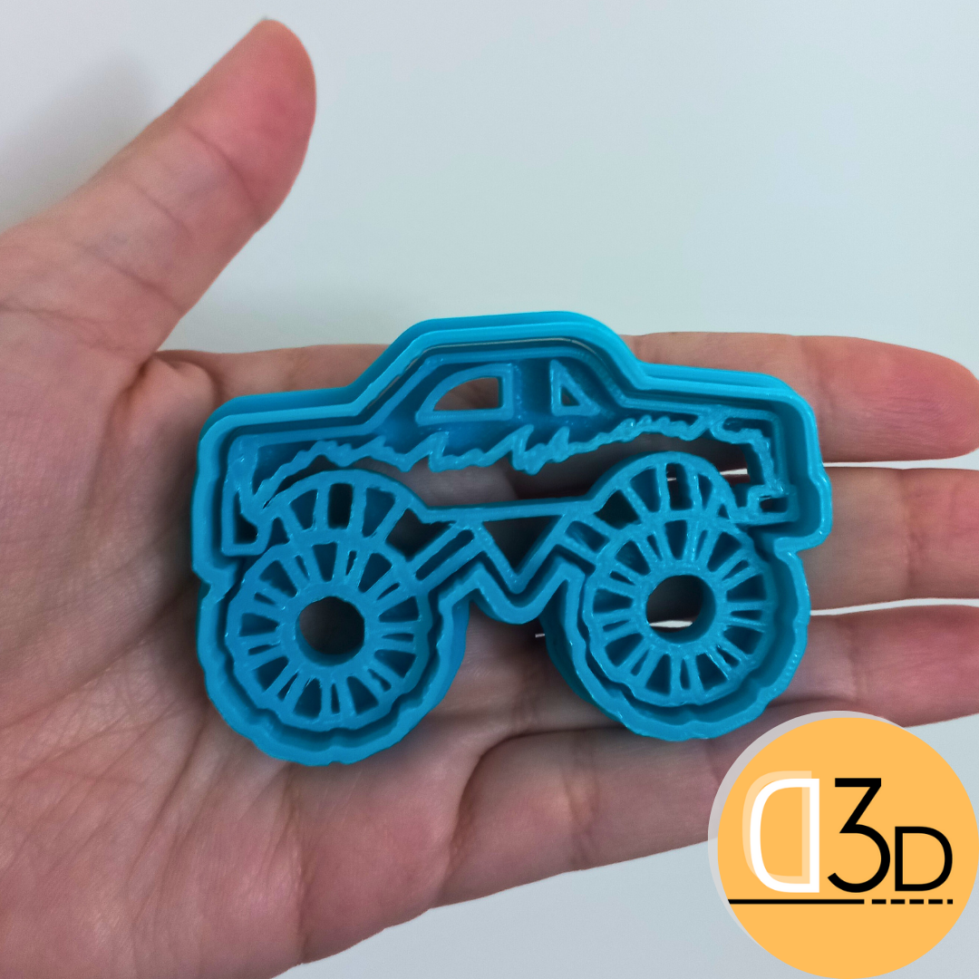 monster truck v2 - cortante y sello home cookie cutter cookies 3D print model - Mito3D