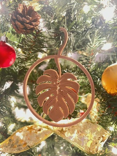 monstera christmas tree ornament Home plant lover holiday decoration wood garden leaf 3d print model - Mito3D