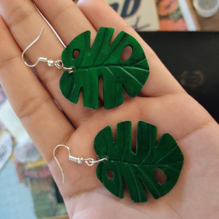 monstera earrings monstera earrings monstera leaf art fashion jewerly pendant artsy nature plants palm leaves flower accesorie garden home tropical home decor  3d print model - Mito3D