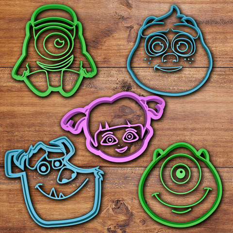 monsters inc cookie cutter set home fondant boo mike wazowsky sullivan baby 3D print model - Mito3D