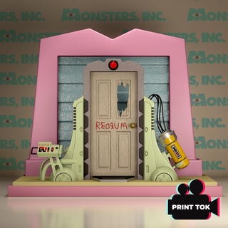canavarlar inc parlıyor kırmızı davul kapı ROM korku Disney pixar cadılar bayramı Mike Sully Harry çömlekçi Noel 3d print model - Mito3D