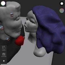 monsters love art monster bust sculpture frankstein lovers couple 3d print model - Mito3D