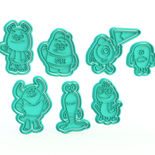 monsters university cookie cutter set 7 home scott sulley randall michael johny chet charlie cartoon company inc monster stamp cookies cook cithen cutters 3d print model - Mito3D