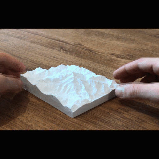 mont blanc Berg Architektur Karte Modell drucken 3d einfach Europa Terrain Alpen alp Wandern 3D print model - Mito3D