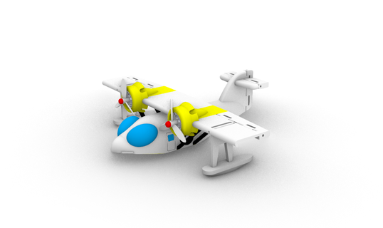Montana Jones Flugzeug verschiedene Wasserflugzeug Animation Arbeiten Spielzeuge 3d print model - Mito3D