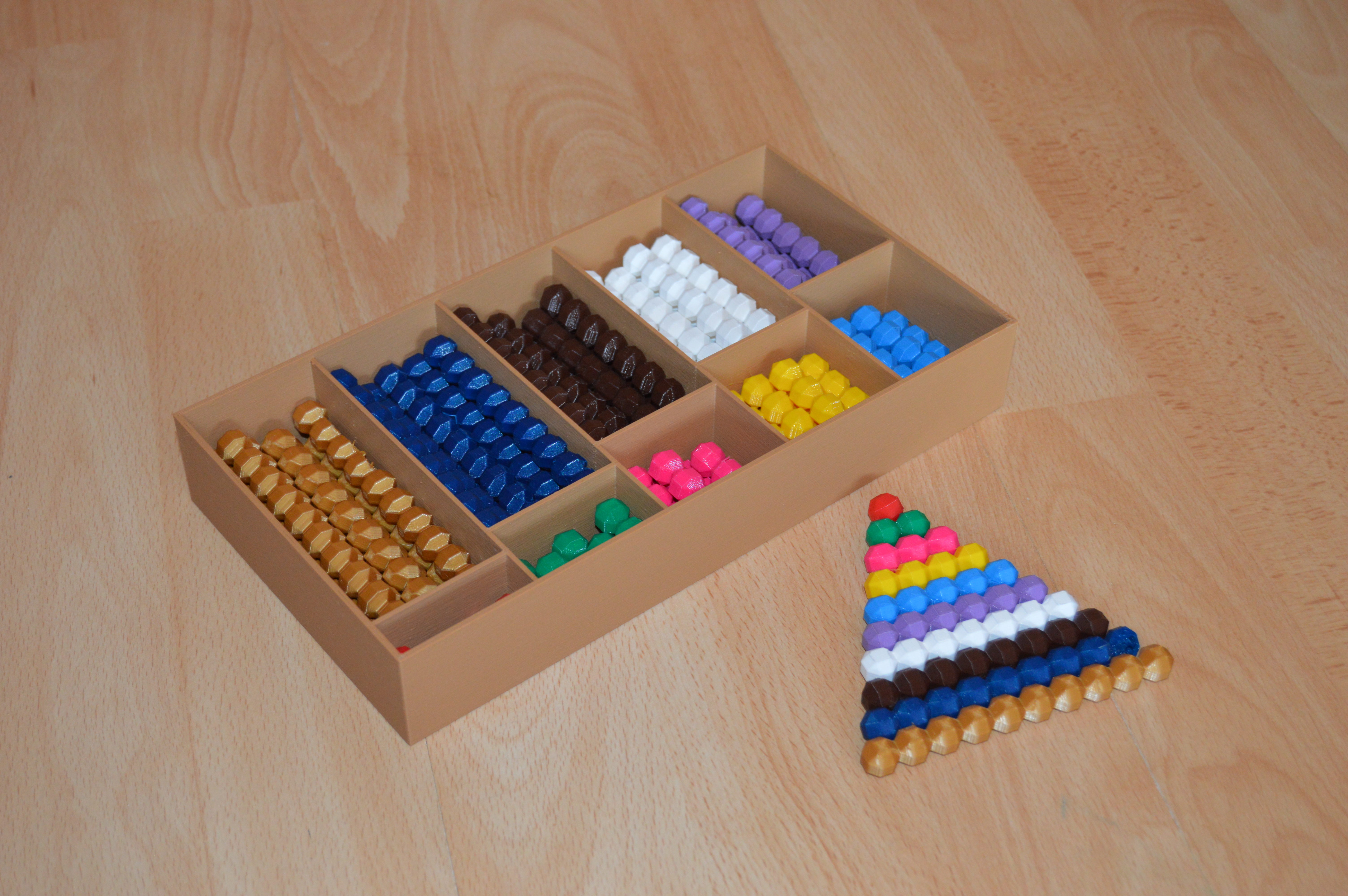 montessori bead stairs box pearl math material education 3D print model - Mito3D