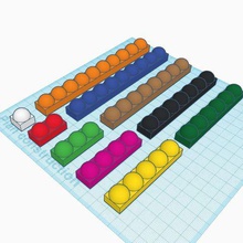 montessori beads game education ruler numbering amount 3d print model - Mito3D