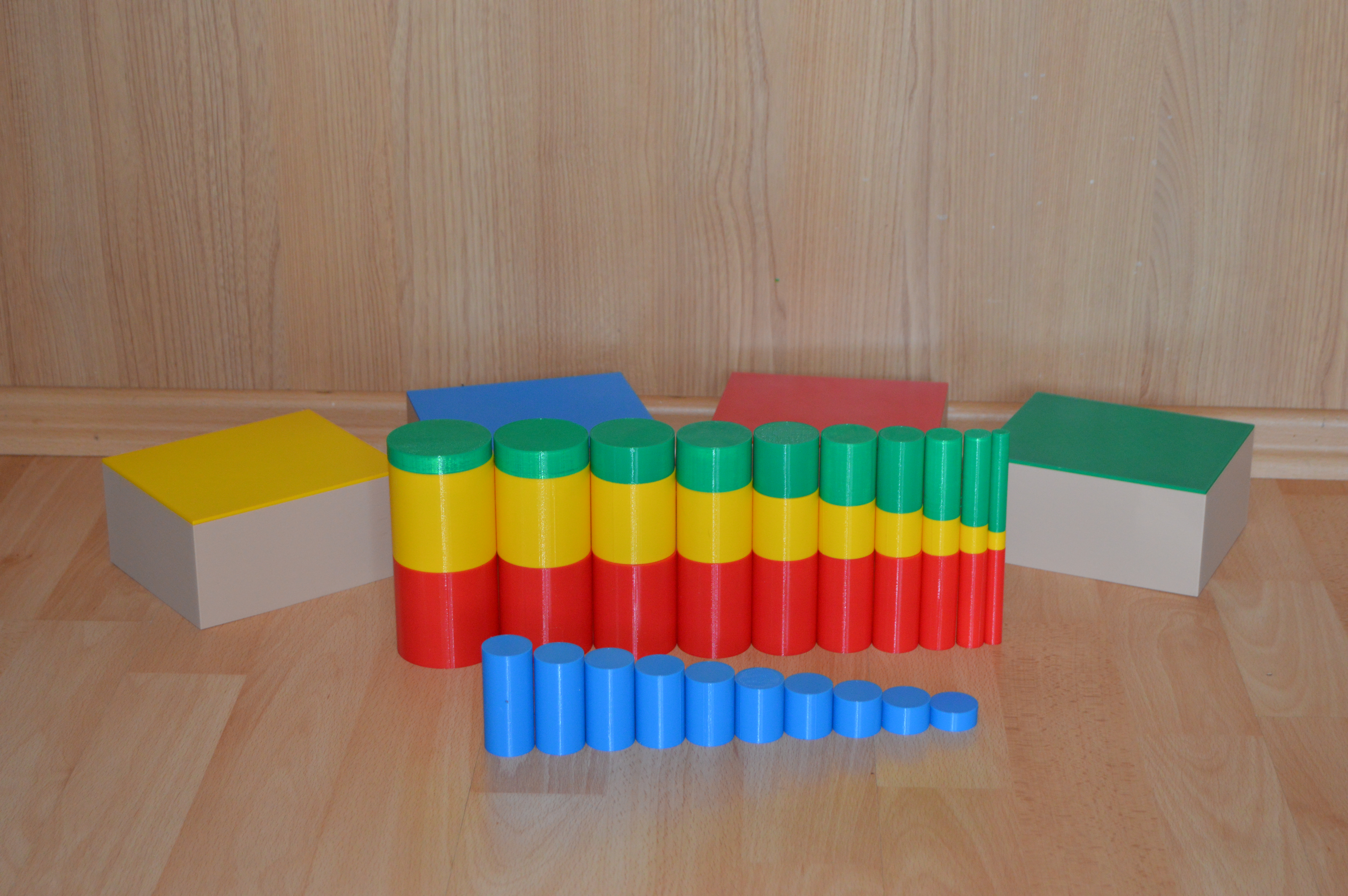 Montessori nœuds cylindres boites sensoriel Matériel 3D print model - Mito3D