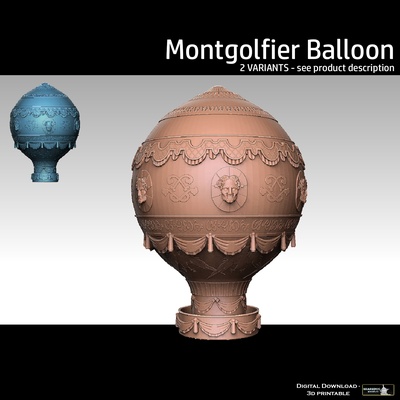 montgolfier ballon heiß luft flieger flug flugzeug viktorianisch 18th jahrhundert steampunk frankreich paris dampf 3d print model - Mito3D