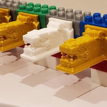 montini aztèque tête de dragon lego compatible jeu mexique la sculpture blocs construction briques les bouwstenen le bloc art 3d print model - Mito3D