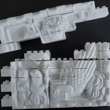 montini lion mur de lego compatible jeu jouet un soulagement la créature briques brique bouwstenen le bloc art 3d print model - Mito3D