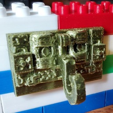 montini masque de chaac lego compatible jeu jouet pierre temple maya la sculpture blocs construction briques les bouwstenen le bloc 3d print model - Mito3D