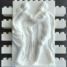 montini Nymphe alten satyr-Wand-set-lego kompatibel Kunst Wand satyr die Erleichterung nackt Mythos lego-kompatibel Abbildung weiblich Faltenwurf Kreatur briques brick bouwstenen block 3d print model - Mito3D