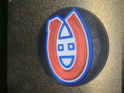 Montreal canadenses emblema logotipo hóquei nhl disco porta copos parede arte gelo arena 3d print model - Mito3D