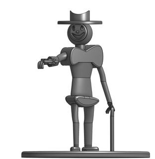 monty Forscher trainieren Objekt Spielzeug Marionette Puppe Kunst Amateur 3d print model - Mito3D