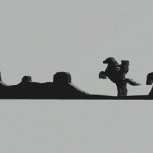 monument valley cowboys silhouette cowboy easy print ender decoration house 3d print model - Mito3D