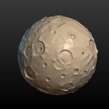 lune art crescent de l'espace cosmo luna cratère galactique univers ciel planète l'astronomie météorite 3d print model - Mito3D