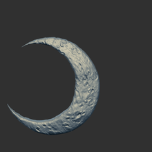 moon half 3d print model - Mito3D