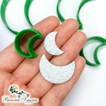 moon jewelry cutter jewellery polymer clay 3d print model - Mito3D