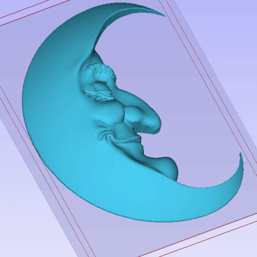 moon art cnc router 3D print model - Mito3D