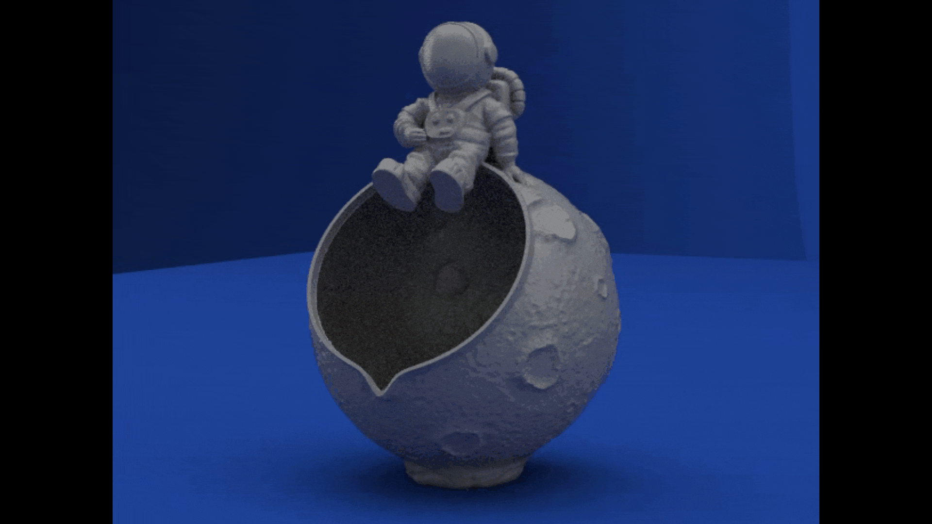 Luna cenicero astronauta frío tabaco fumar cigarrillo 3D print model - Mito3D