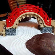 Mond-Brücke, Japanisch inspiriert Architektur Gebäude-Strukturen zen-Garten Miniatur 3d print model - Mito3D