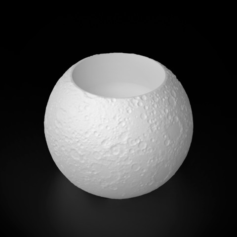 lune candleholder home 3d printable candlestick gift unique 3dprint 3dprinting 3dmodeling special 3dart testure 3dmoon moon3d 3D print model - Mito3D