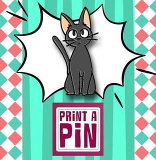moon cat pin brooch pins keychain fridge magnet hoop earing 3d print model - Mito3D