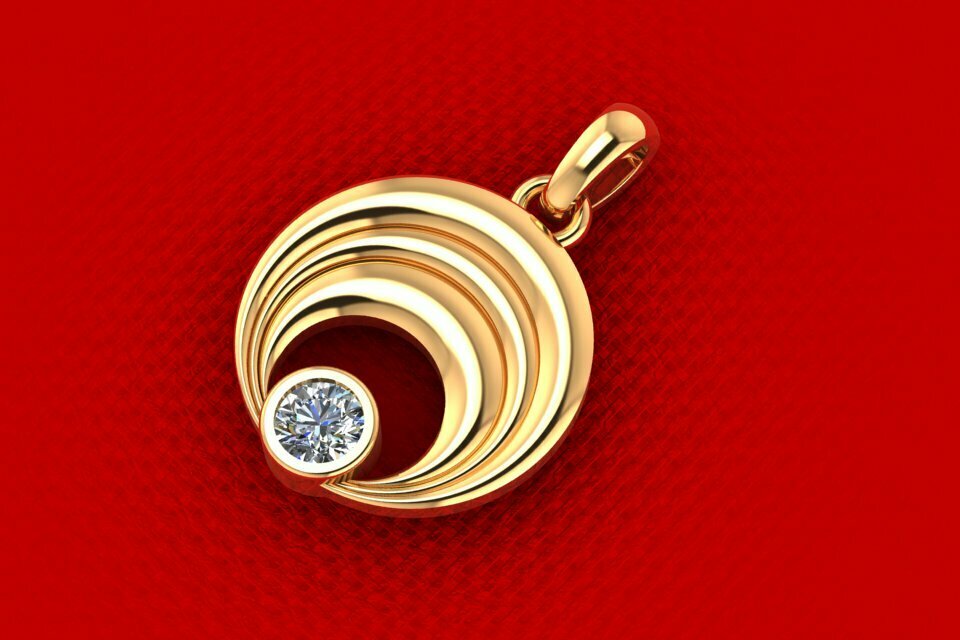 Luna diamante pendente braccialetto solitario squillare gioielleria monaco budha oro argento Fidanzamento nozze cad stampabile 3d orecchino bambino 3D print model - Mito3D