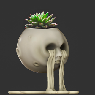 moon flowerpot tarot card number 18 plantersxcults vase flowers pot decoration statue ornament 3d print model - Mito3D